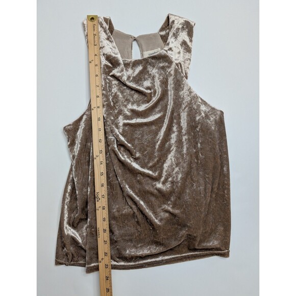 Porridge Anthropologie Velvet Sleeveless Top Size M Beige Keyhole Lined - Picture 4 of 7
